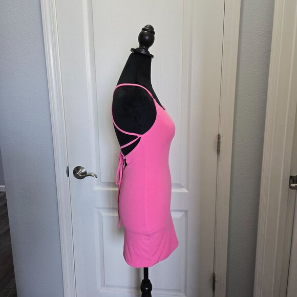 Hello Molly Pink Ribbed Mini Dress Sz XS US 2 AU 6 - Picture 4 of 10
